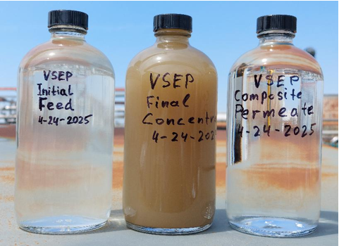 Samples taken during a VSEP trial of Stripped Sour Water